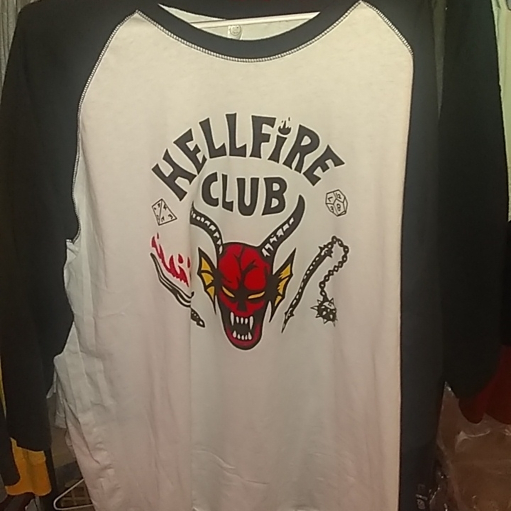 Stranger Things Hellfire Raglan Tshirt (Unisex Si… - image 4